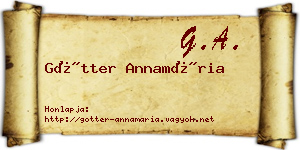 Götter Annamária névjegykártya